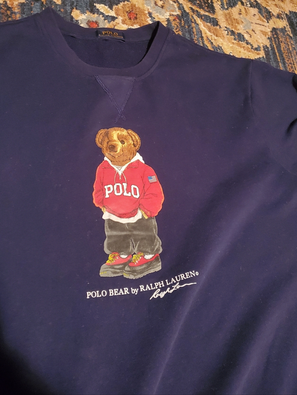 Polo by Ralph Lauren Original Vintage Navy Bear Graphic Crewneck Sweatshirt
